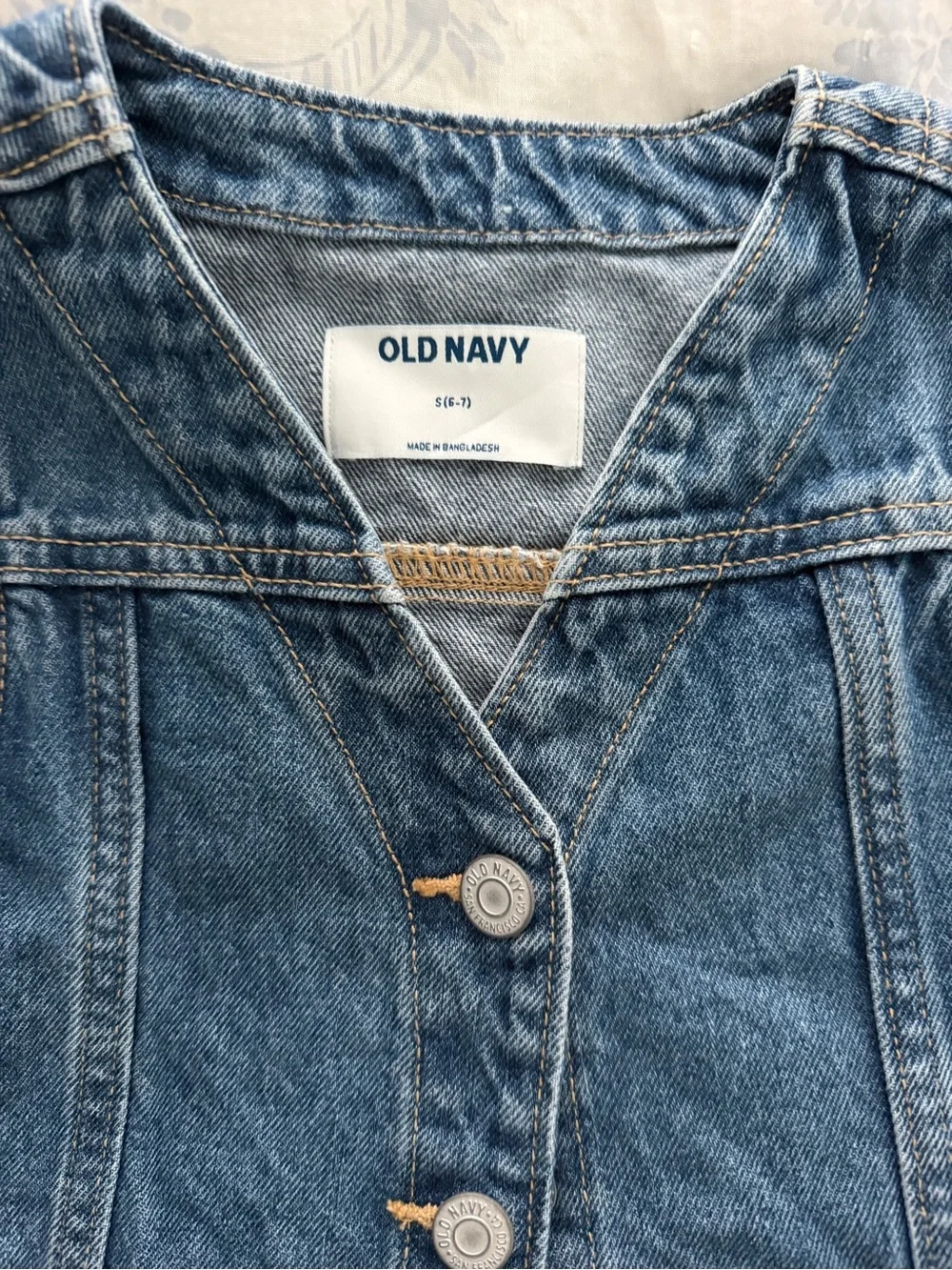 Old Navy Girls' Blue Denim Snap-Front Dress